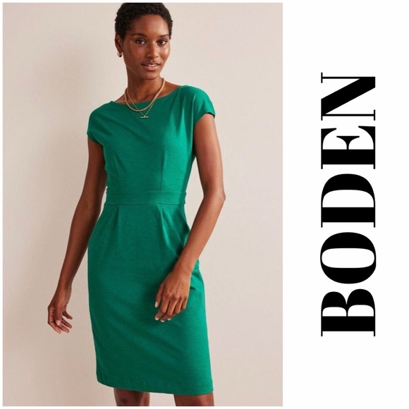 Boden Dresses & Skirts - Boden FLORRIE JERSEY DRESS IN Bright Emerald Green Pockets Cotton Size 8 R